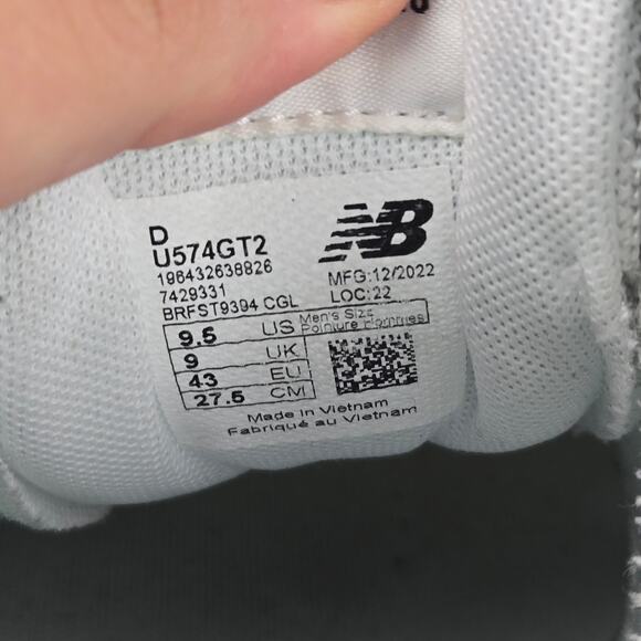 New Balance Mens 9.5D 574 Classic Pine White Casual Lifestyle Sneaker U574GT2 - Picture 12 of 12